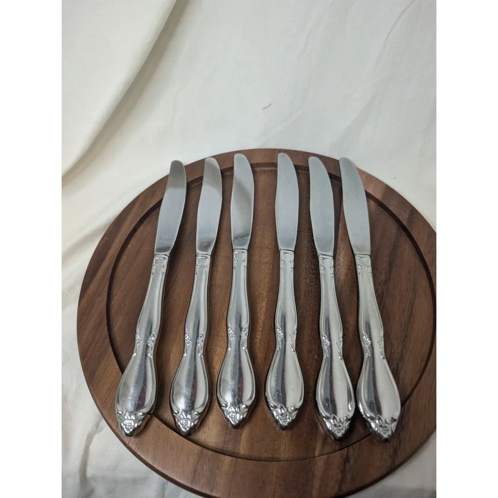 Oneida CHATELAINE Stainless Dinner‎ KNIFE set 6 Silverware Kitchen